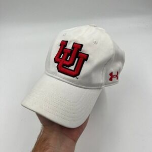 Under Armour Utah Utes White Adjustable Hat Iso-Chill Interlocking UU Logo NCAA